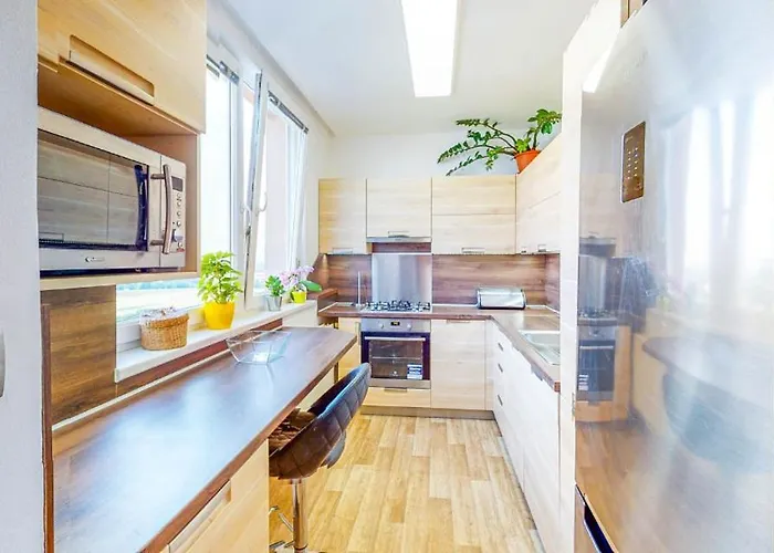 Novy V Ostrave U Misky S Akvariem A Vyhledem Z Balkonu Na Beskydy Apartment